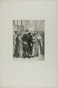 Hamlet og dronningen, planche 1 fra Hamlet af Eugène Delacroix