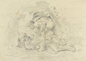 Herkules betager Nereus af Eugène Delacroix