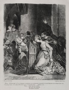 Illustrationer til Faust: Marguerite i kirken af Eugène Delacroix