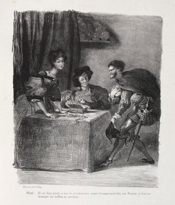 Illustrationer til Faust: Mephistopheles er hos Marthe af Eugène Delacroix