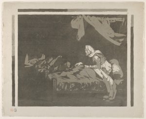 Interiør af et militærhospital, 1828 eller tidligere., 1828 eller tidligere. af Eugène Delacroix