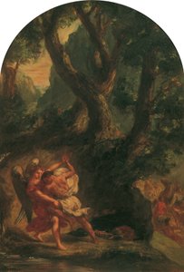 Jakob kæmper med englen af Eugène Delacroix