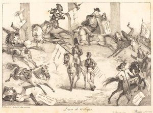 Trick Riding Vaulting Lektion, 1822. af Eugène Delacroix