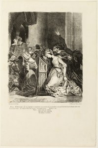 Marguerite ved Kirken, fra Faust af Eugène Delacroix