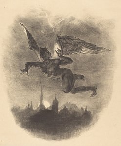 Mephistopheles i luften, 1828. af Eugène Delacroix