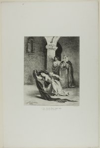 Ophelias sang, planche 12 fra Hamlet af Eugène Delacroix