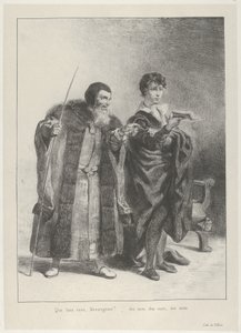 Polonius og Hamlet, 1834-43., 1834-43. af Eugène Delacroix