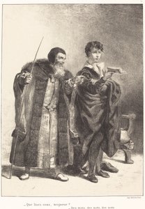 Polonius og Hamlet Act II, Scene II, 18341843. af Eugène Delacroix