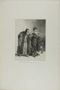Polonius og Hamlet, planche 4 fra Hamlet af Eugène Delacroix