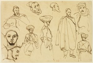 Skitser af algeriske mænd af Eugène Delacroix