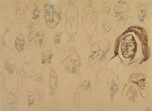 Studier af arabiske hoveder og figurer, efter 1832. af Eugène Delacroix