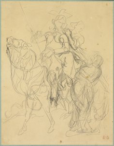 Studie til Marphise og herskerinden af Pinabel af Eugène Delacroix