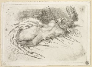 Studie af en kvinde set bagfra af Eugène Delacroix
