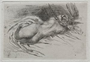 Studie af en kvinde set bagfra af Eugène Delacroix