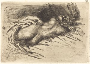 Studie af en kvinde, set bagfra Studie af en kvinde set bagfra, 1833. af Eugène Delacroix