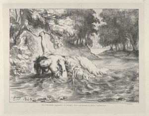 Ophelias død, 1843., 1843. af Eugène Delacroix