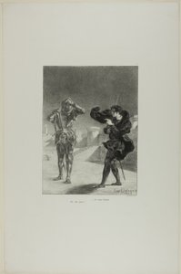 Spøgelset på perronen, planche 3 fra Hamlet af Eugène Delacroix
