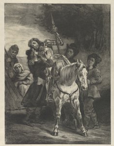 Den sårede Goetz optaget af sigøjnerne, 1836-43., 1836-43. af Eugène Delacroix