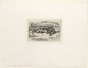 Tiger hviler i ørkenen af Eugène Delacroix
