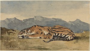 Tiger, ca. 1830. af Eugène Delacroix