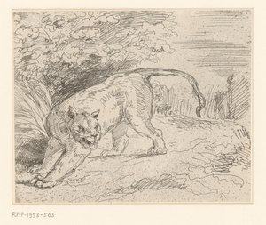 Tijger Tiger i stop af Eugène Delacroix