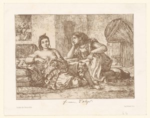 To siddende algeriske kvinder Femmes d