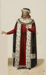 Kostume af Enguerrand de Marigny (La Tour de Nesle, 1832) (beskåret) af Eugène Du Faget