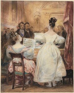 En koncert: Laura Devéria synger af Eugène François Marie Joseph Devéria