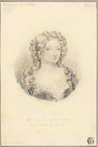 Medaljon Portræt af Miss de Fontanges af Eugène François Marie Joseph Devéria