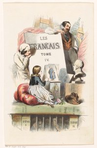 Kunstagtige personer Titelside for: Les Français peints par eux-mêmes, 1841 af Eugène Guillaumot