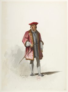 Btv1b84558104 14 - Saint-Saëns - Henry VIII - Maquettes de costumes - Lacoste - 14th Costume af Eugene Lacoste