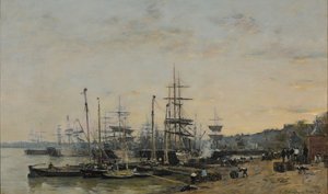 Havnen i Bordeaux, set fra Quai des Chartrons af Eugene Louis Boudin