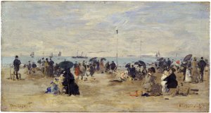 Trouville, Strandscene af Eugene Louis Boudin