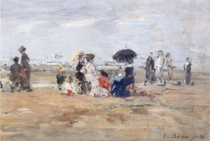 Trouville, Strandscene af Eugene Louis Boudin