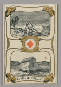 Syndfloden, spillekort fra sæt "Heroic Cards" eller "Great Men" af Eugène Moreau