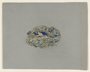 Design til en broche af Eugene Grasset