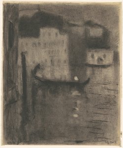 Gondol, aften i Venedig