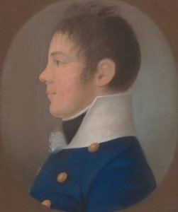 Portræt af en ung mand i profil af European 19th Century