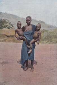 Dahomean bærer sine to tvillinger af European Photographer