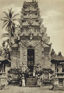 Hollandsk Indien, Temple, Bali (s/h foto) af European Photographer