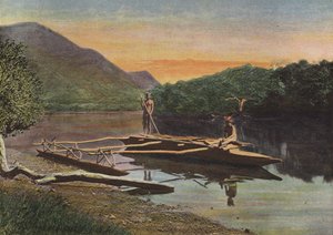 Pirogue of the Riviere De Monio af European Photographer