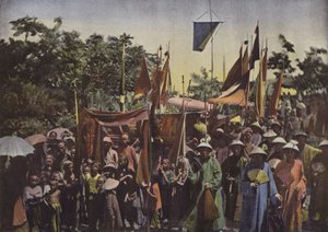 Procession af en kinesisk menighed af European Photographer