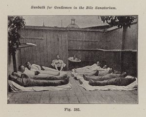 Solbad for herrer i Bilz Sanatorium (s/h foto) af European Photographer