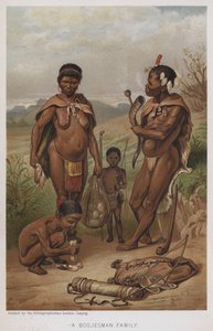 En Bosjesman-familie (chromolitho) af European School