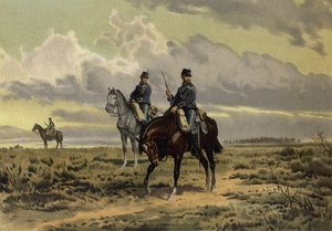 A Cavalry Advance (chromolitho) af European School