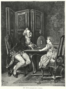 En duet (litho) af European School