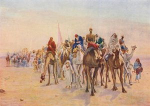 En pilgrimsrejse til Mekka (farvelitografi) af European School