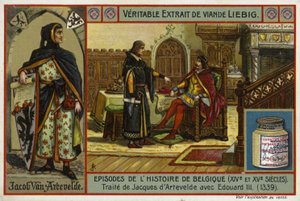 Agreement of a treaty between Jacob van Artevelde of Ghent, and King Edward III of England, 1339  af European School