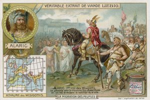 Alaric I, King of the Visigoths, accepts the surrender of Rome, 410  af European School