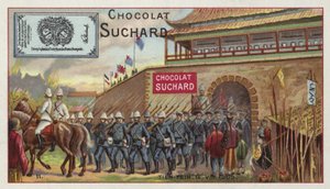 Allierede tropper marcherer ud af Tianjin, Kina, Boxer Rebellion, 1900 af European School